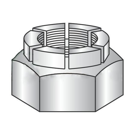 NEWPORT FASTENERS Lock Nut, 1-1/4"-7, Steel, Cadmium Plated, 0.616 in Ht, 10 PK 158408